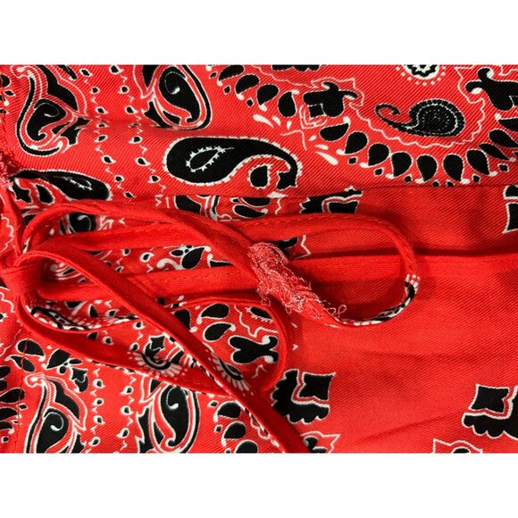 Venus Red Paisley Print Off Shoulder Baby Doll Romper Size M - Picture 7 of 10